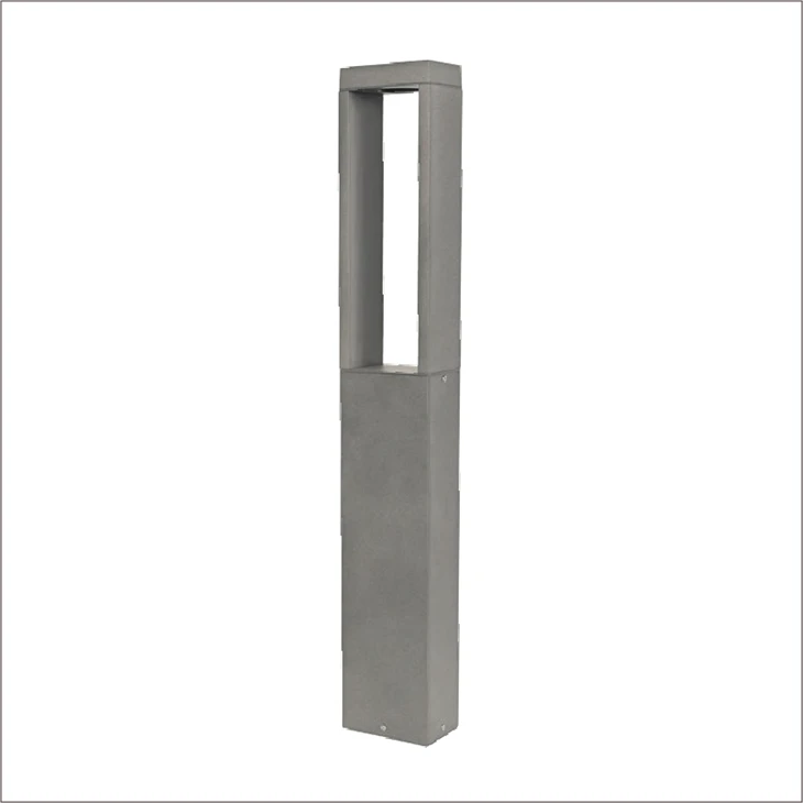 Sab nraum zoov IP65 Waterproof Niaj hnub nimno Rectangular Lawn Teeb Toj roob hauv pes vaj teeb pom kev zoo Led Bollard Teeb